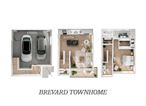 Floor plan for 1 bed, 1.5 baths, 1315 sqft